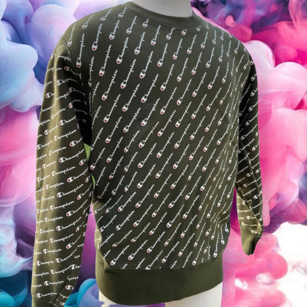 Champion Men's Reverse Weave Crew-Print